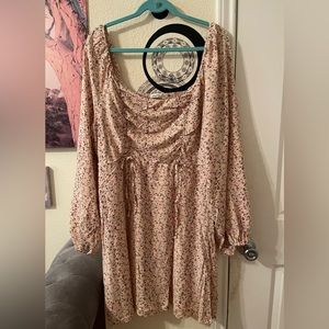 Liberty Love Plus Size Womens Floral spring pink rayon midi Dress size 3X NEW